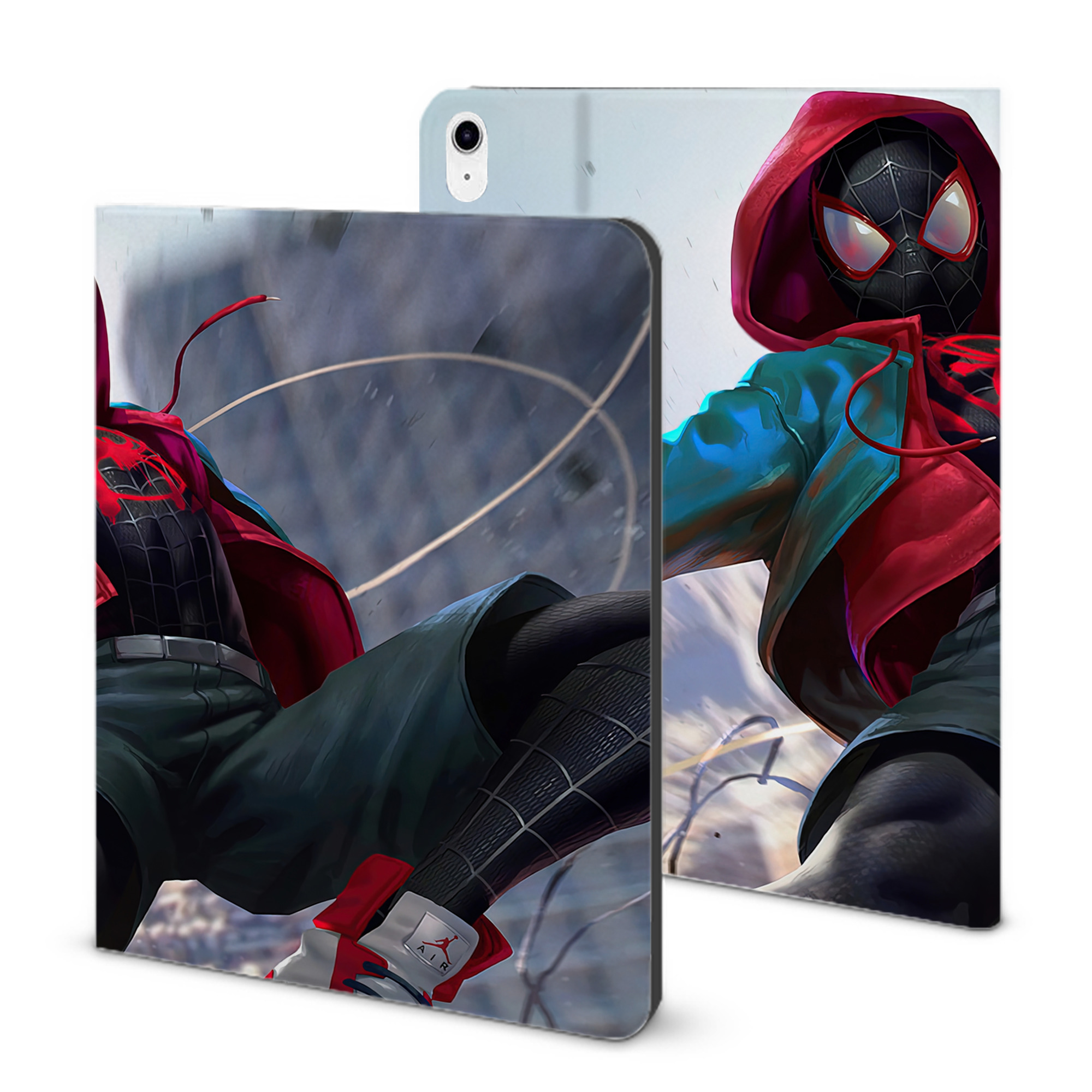 （画像用） Spider Man スパイダーマン IPad ケース ブック型 PUレザー TPU 耐衝撃 軽量 薄型 ペン収納なし 全面保護 IPad 各モデル対応